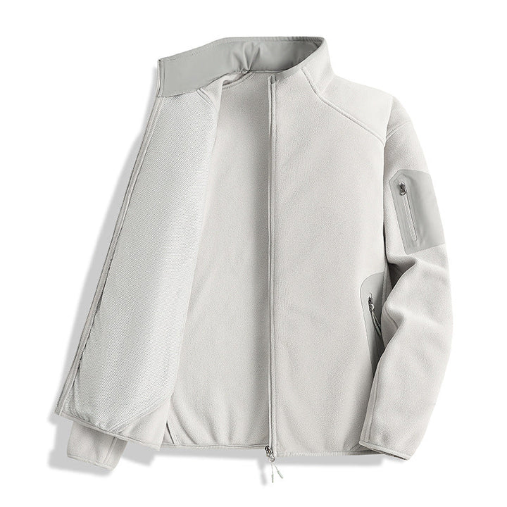 Męski kurtka polarowa z kołnierz ze stójką i softshell inserts