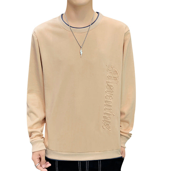 Męska Oversize Bluza z Prążkowane mankiety i Embossed Boczny Print