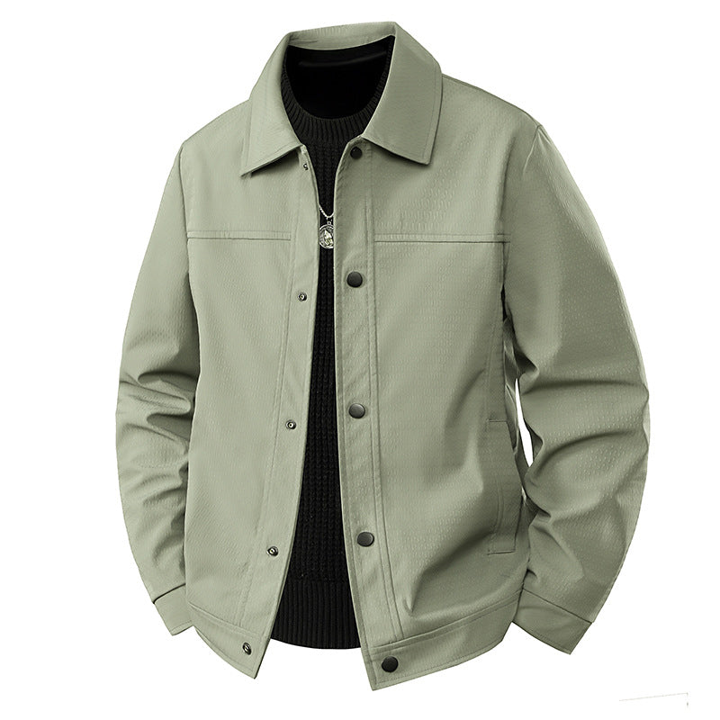 Męski Light Transitional Kurtka w Roboczy Styl z Microstructured Twill Stylizacja i Snap Guzik Placket