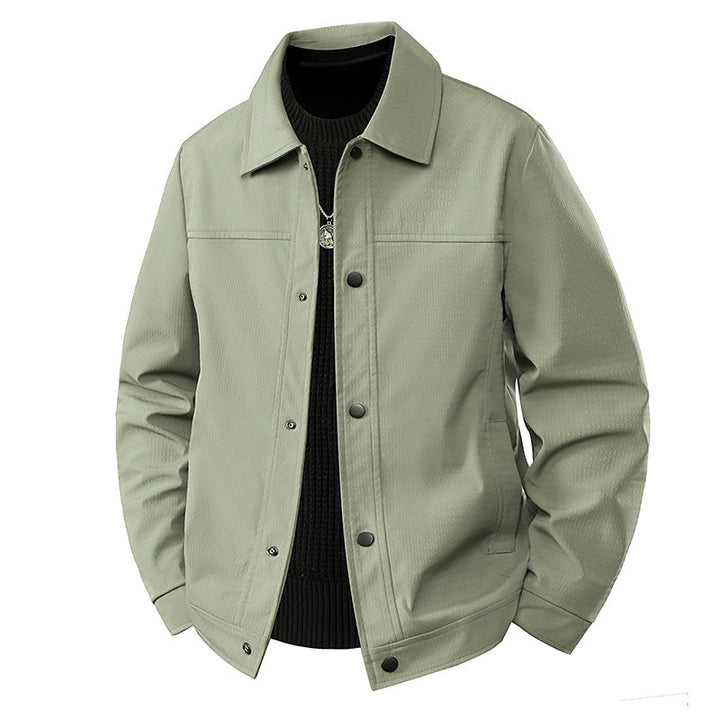 Męski Light Transitional Kurtka w Roboczy Styl z Microstructured Twill Stylizacja i Snap Guzik Placket