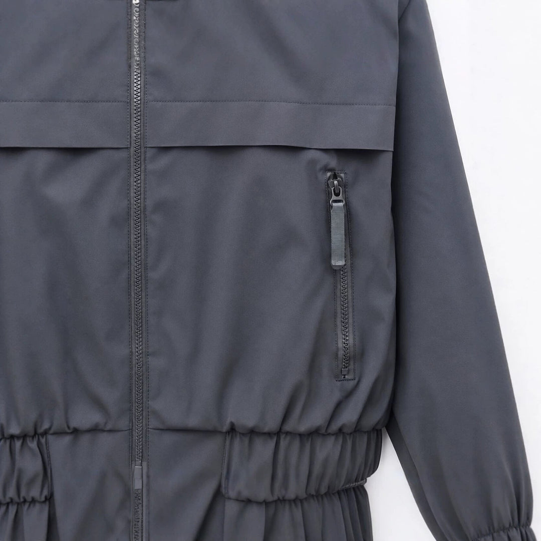 Damska lekka z kapturem Windbreaker z wodoodporna płaszczing, zamkiem błyskawicznym i Elastic dołem Lumaza