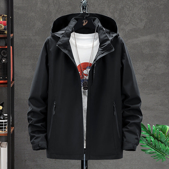 Męska lekka kurtka softshell outdoorowy z kapturem, Wwd i Water Repellent Surface