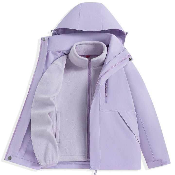 Męska two-warstwa outdoorowy parka z removable fleece wner kurtka i kapturem
