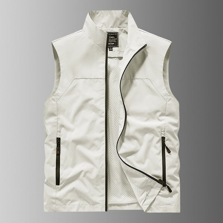Męski Oddychający Kamizelka użytkowa z Siatka Podszewka, wiatr &amp; wodoodporny exterior &amp; zippered kieszenie