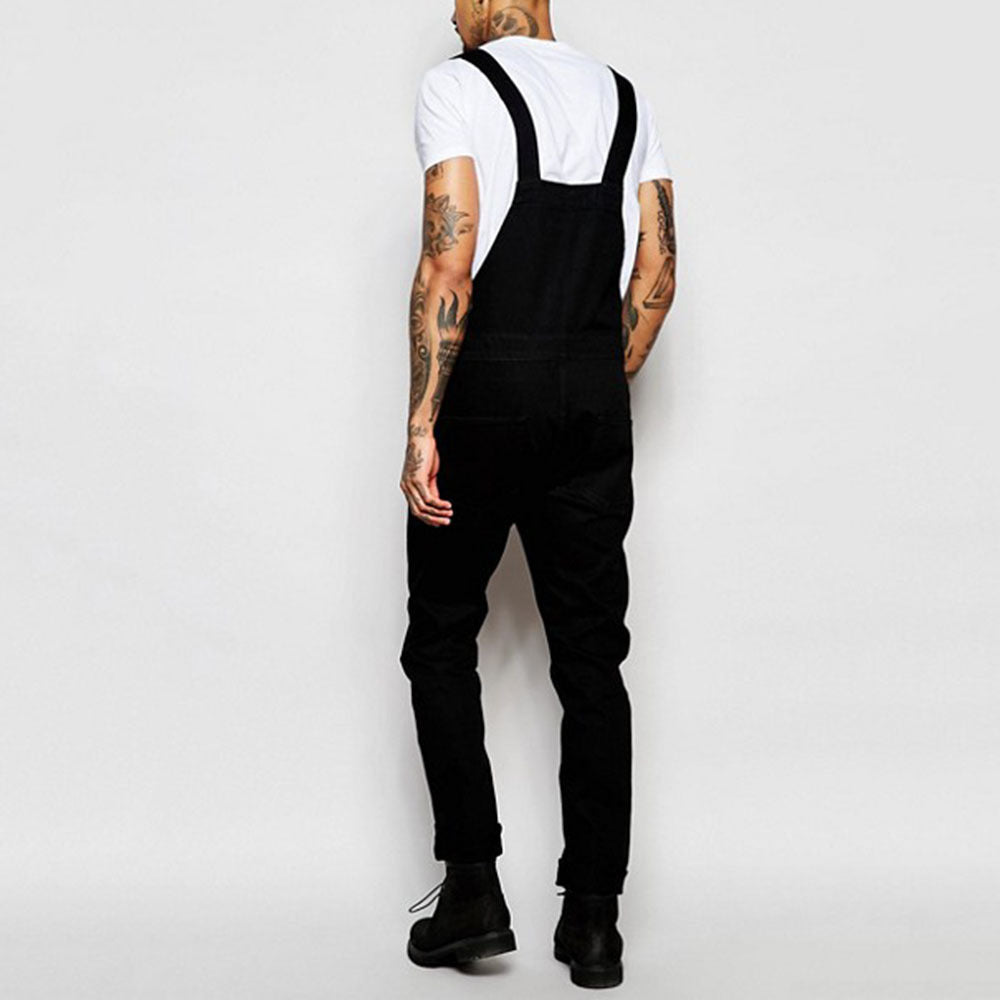 Męska casualowo denim Overalls z regulowany Straps i nowoczesny Fit