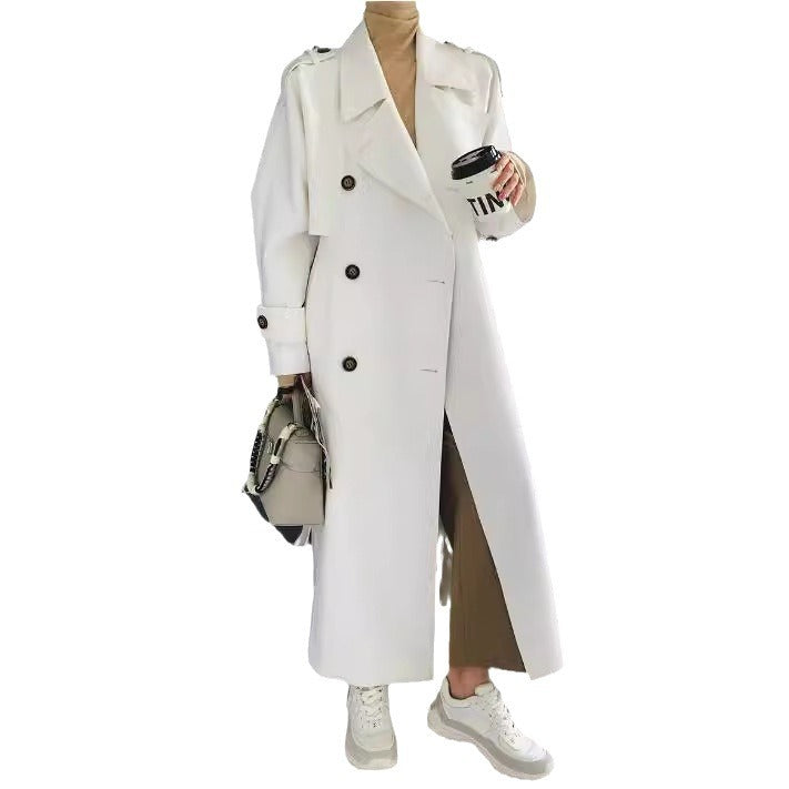 Damska Fashionable imitacja skóry trencz Lumaza