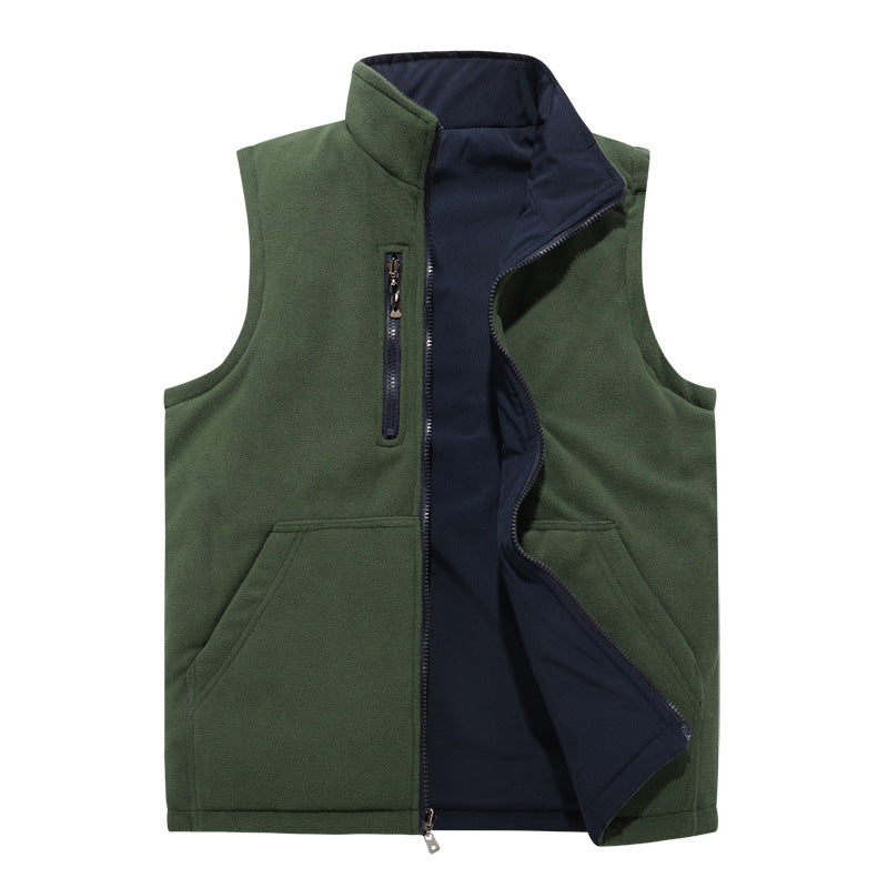 Męski softshell kamizelka z polar podszewka, wiatroszczelny zewnętrzny layer i high kołnierz ze stójką