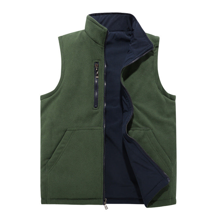 Męski softshell kamizelka z polar podszewka, wiatroszczelny zewnętrzny layer i high kołnierz ze stójką