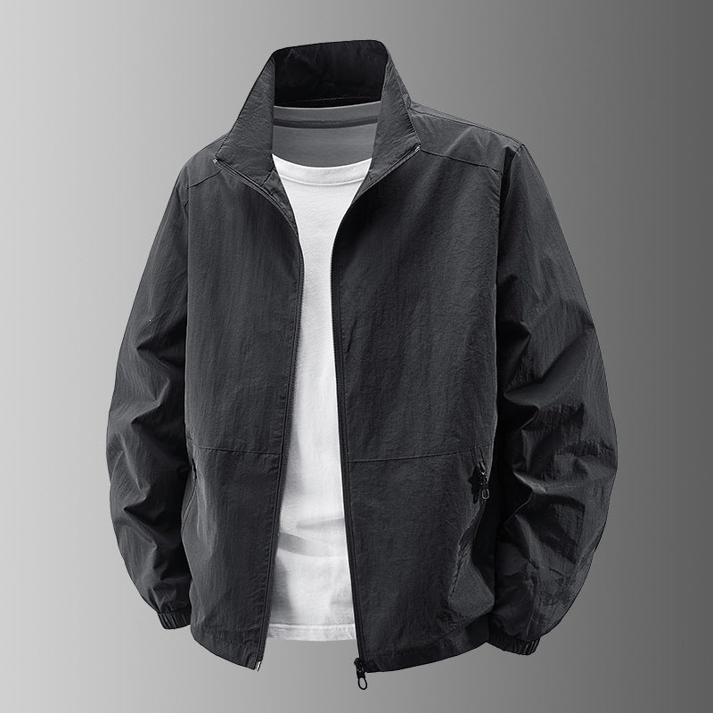 Męski Ultralight Technical Blouson Kurtka z elastyczne mankiety, ukryty kieszenie na zamek &amp; oddychający nylon mix