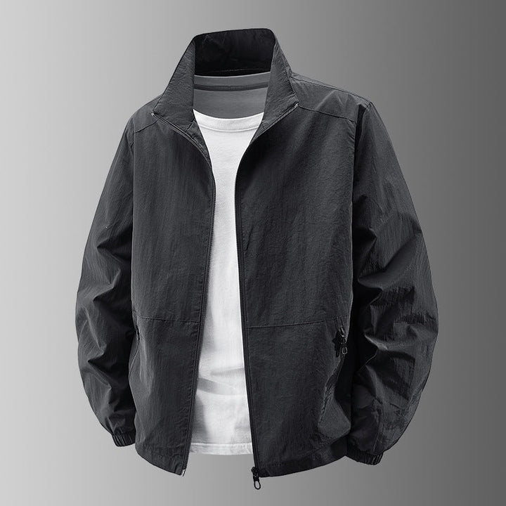 Męski Ultralight Technical Blouson Kurtka z elastyczne mankiety, ukryty kieszenie na zamek &amp; oddychający nylon mix