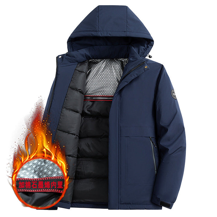 Męska wodoodporny Wwter parka z Thermo-Reflective pikowana Lwwg i kapturem