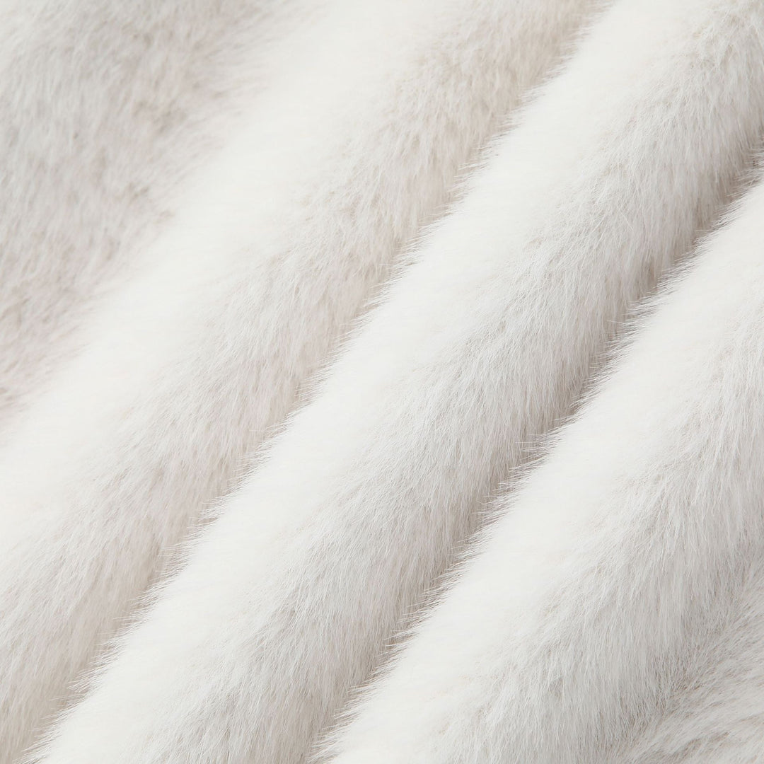 Damska bez rękawów Faux Fur kamizelka z ze stójką, zamkiem błyskawicznym i klapką kieszeniami Lumaza