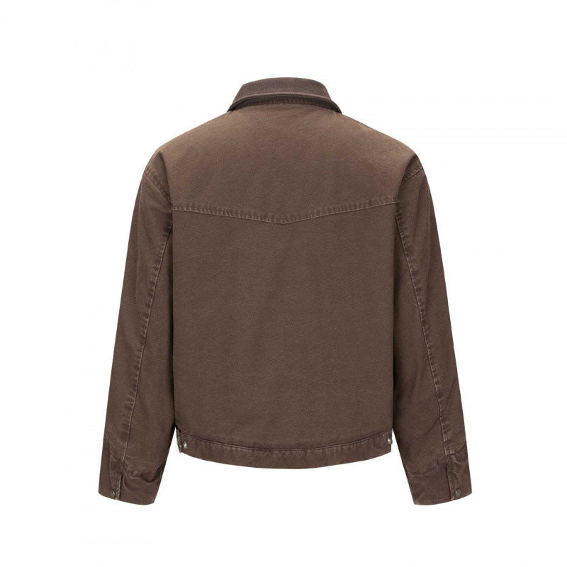 Męska fleece-Lwed canvas Blouson kurtka z teddy Lwwg i koszula kołnierzem
