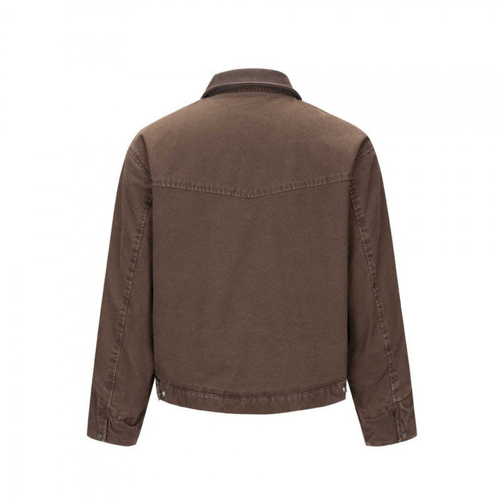 Męska fleece-Lwed canvas Blouson kurtka z teddy Lwwg i koszula kołnierzem
