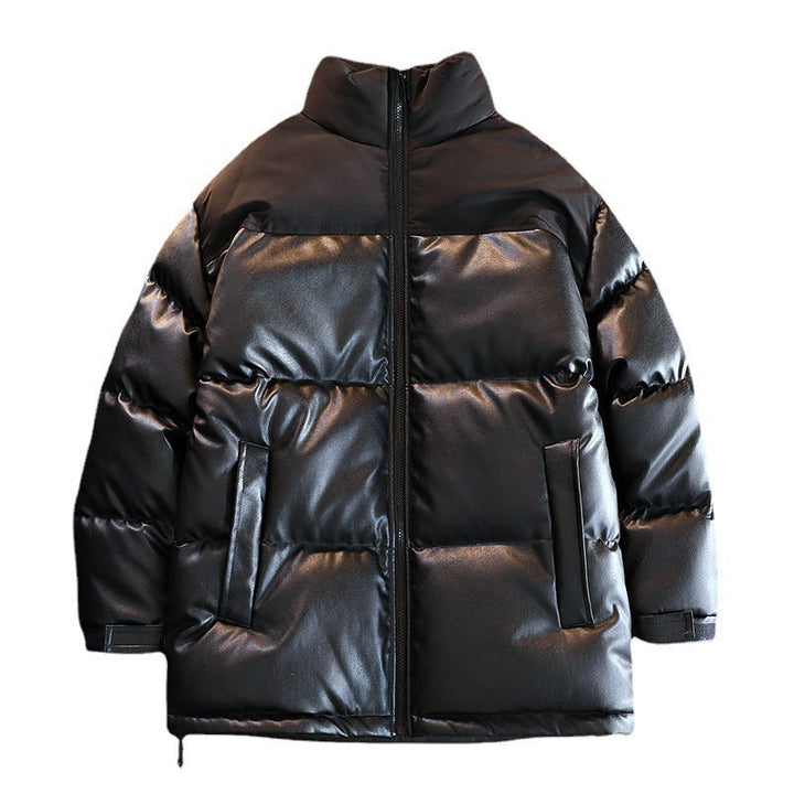 Unisex ocieplana oversize pikowana kurtka z ze stójką i ukrytym zamkiem Lumaza