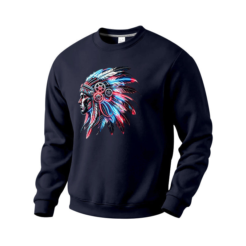 Męska bluza z detailed feather decoration print