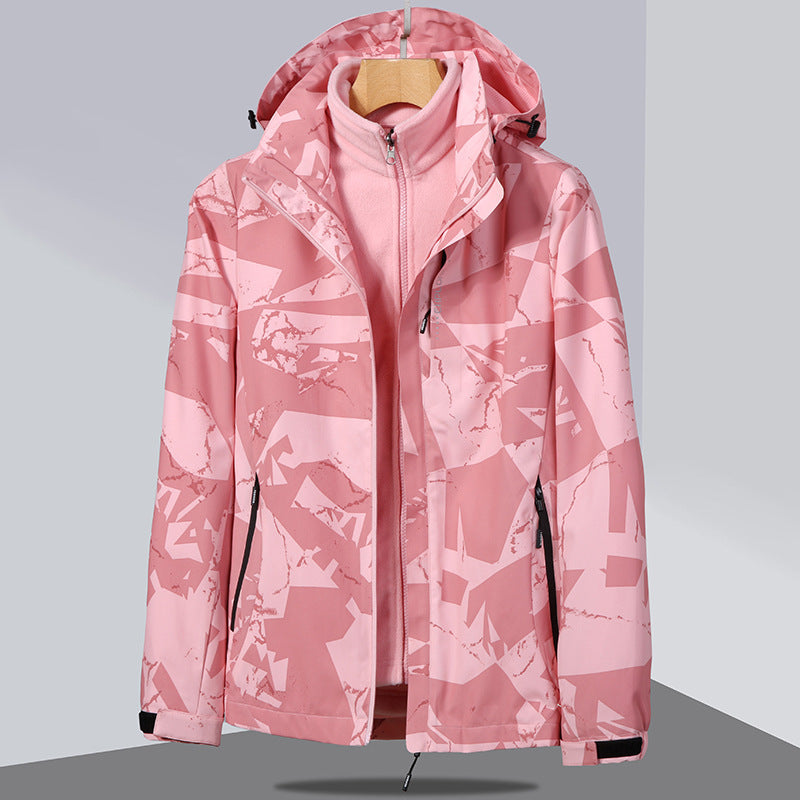 Damska two-layer softshellowa kurtka z removable polarowa inner kurtka i hood Lumaza