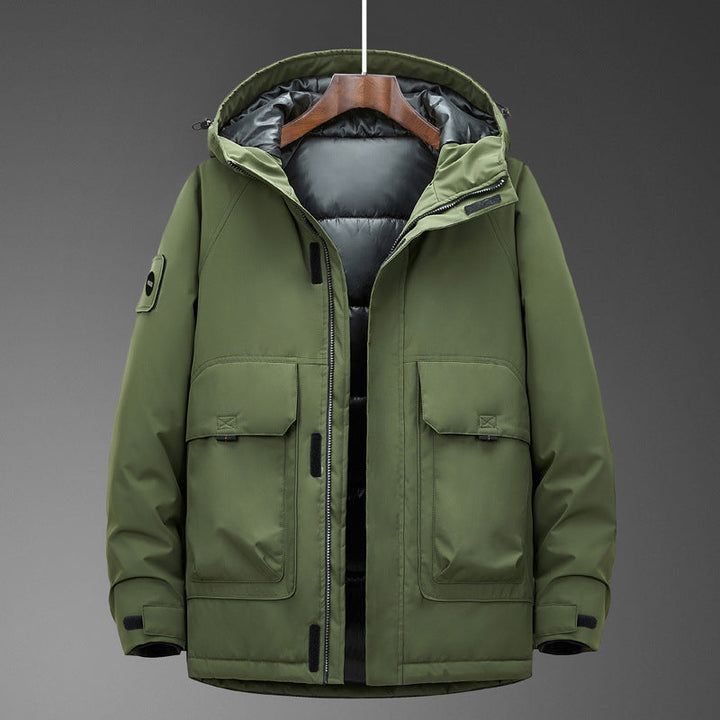 Męski Technical Parka z Wodoodporny Softshell Zewnętrzny Zewnętrzna warstwa i Pikowany Termiczny Ocieplenie