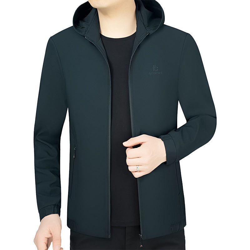 Męska Z kapturem Kurtka softshell z wiatr i woda odpychający membrane i zippered Kieszenie