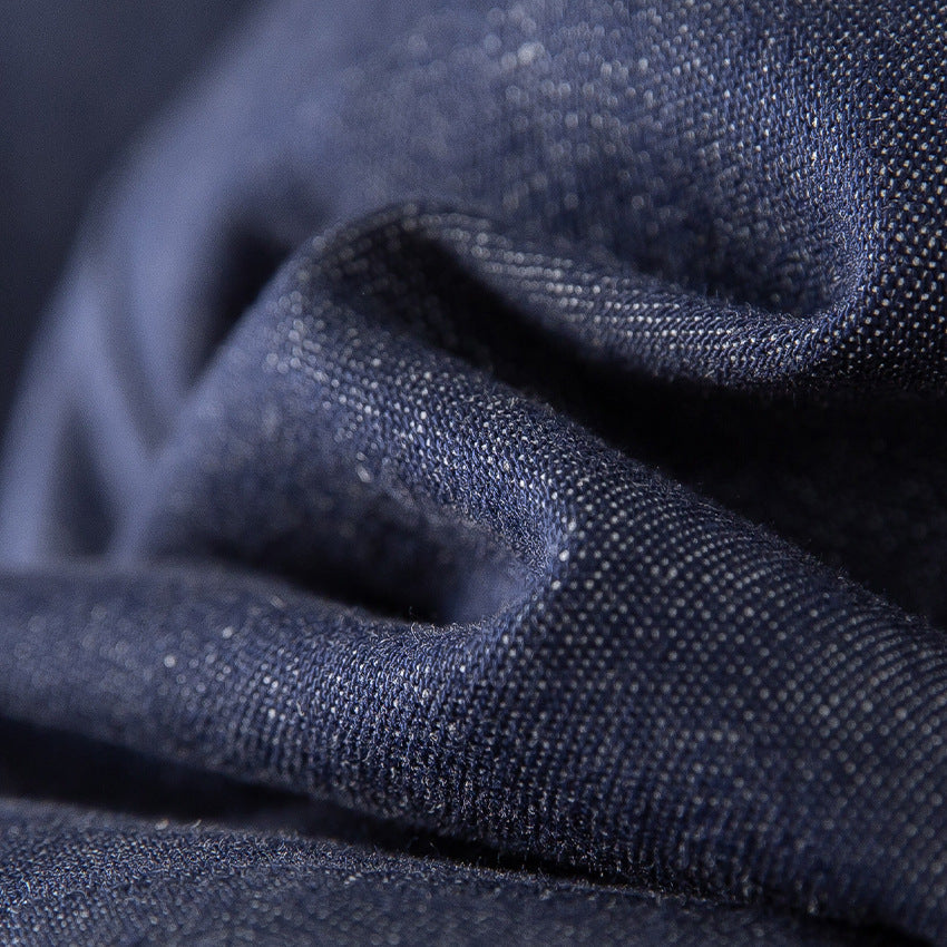 Damska bez rękawów lightly taliowana kamizelka made of linen denimowa z guzikami listwą i z naszywanymi kieszeniami Lumaza