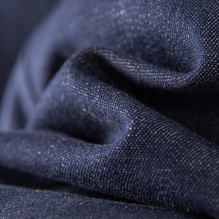 Damska bez rękawów lightly taliowana kamizelka made of linen denimowa z guzikami listwą i z naszywanymi kieszeniami Lumaza