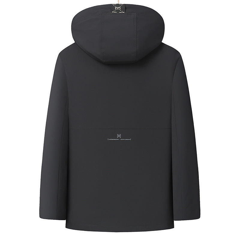 Męski Softshell Parka z Pikowany Termiczny Podszewka i Kaptur