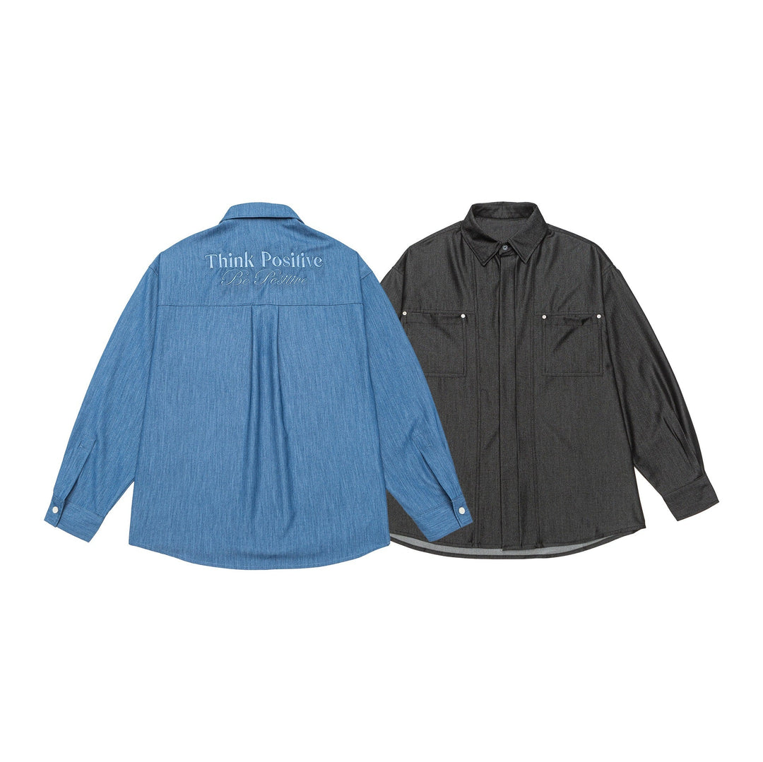 Męska koszula wierzchnia made heavy twill quality z ukryty listwa i kieszeniami na piersi
