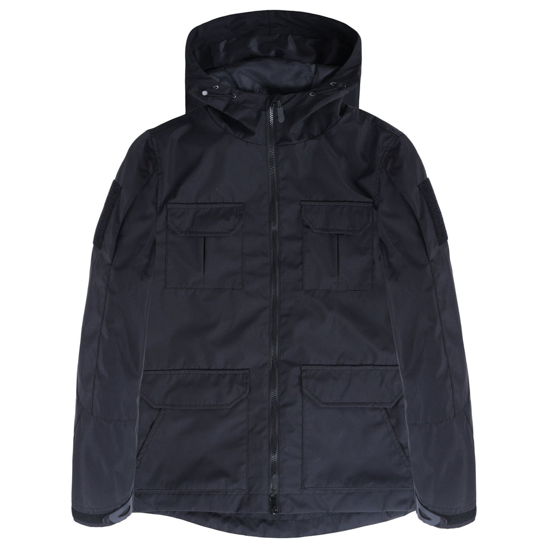 Męska techniczny z kapturem kurtka field z multi-flap utility Kieszenie