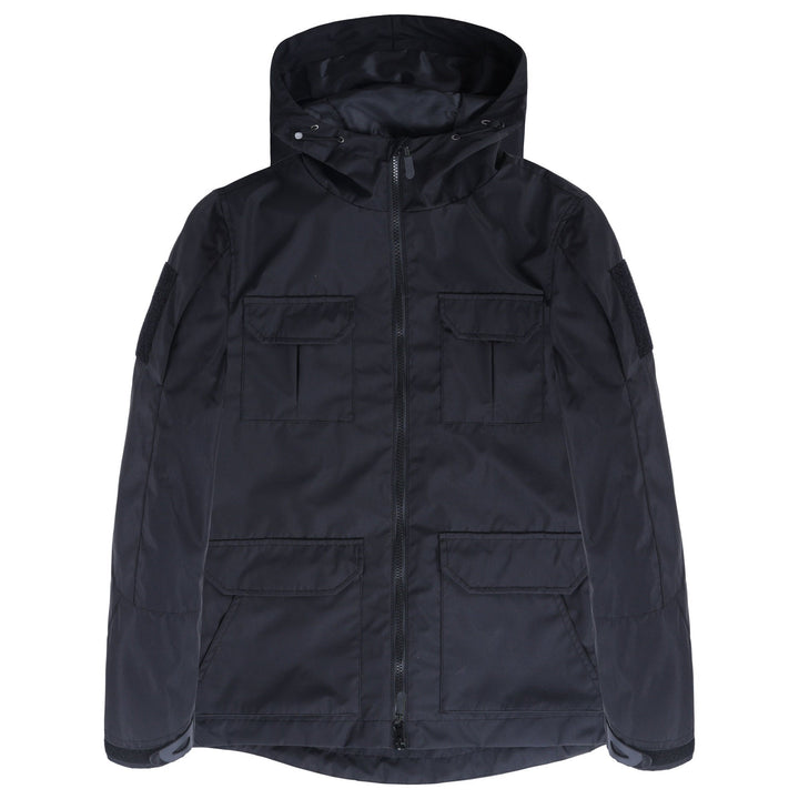 Męska techniczny z kapturem kurtka field z multi-flap utility Kieszenie