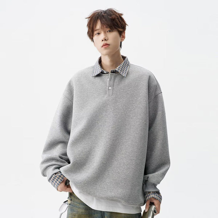 Męska Oversize Bluza z Kołnierz