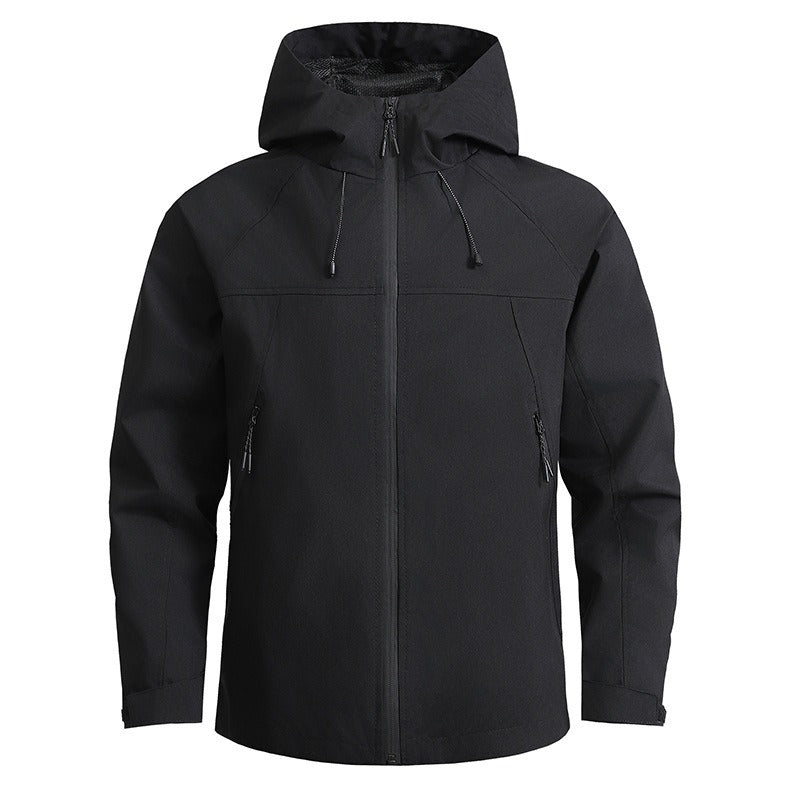 Męska oddychająca softshell kurtka z Two-Way zamkiem, regulowany kapturem i wodoodporny Surface