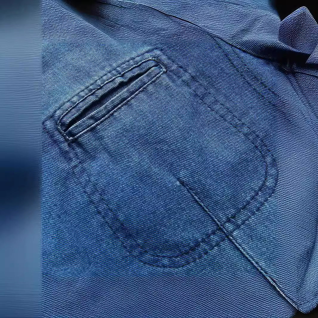 Męska denim marynarka w loose fit z lapel kołnierzem i naszywanymi kieszeniami