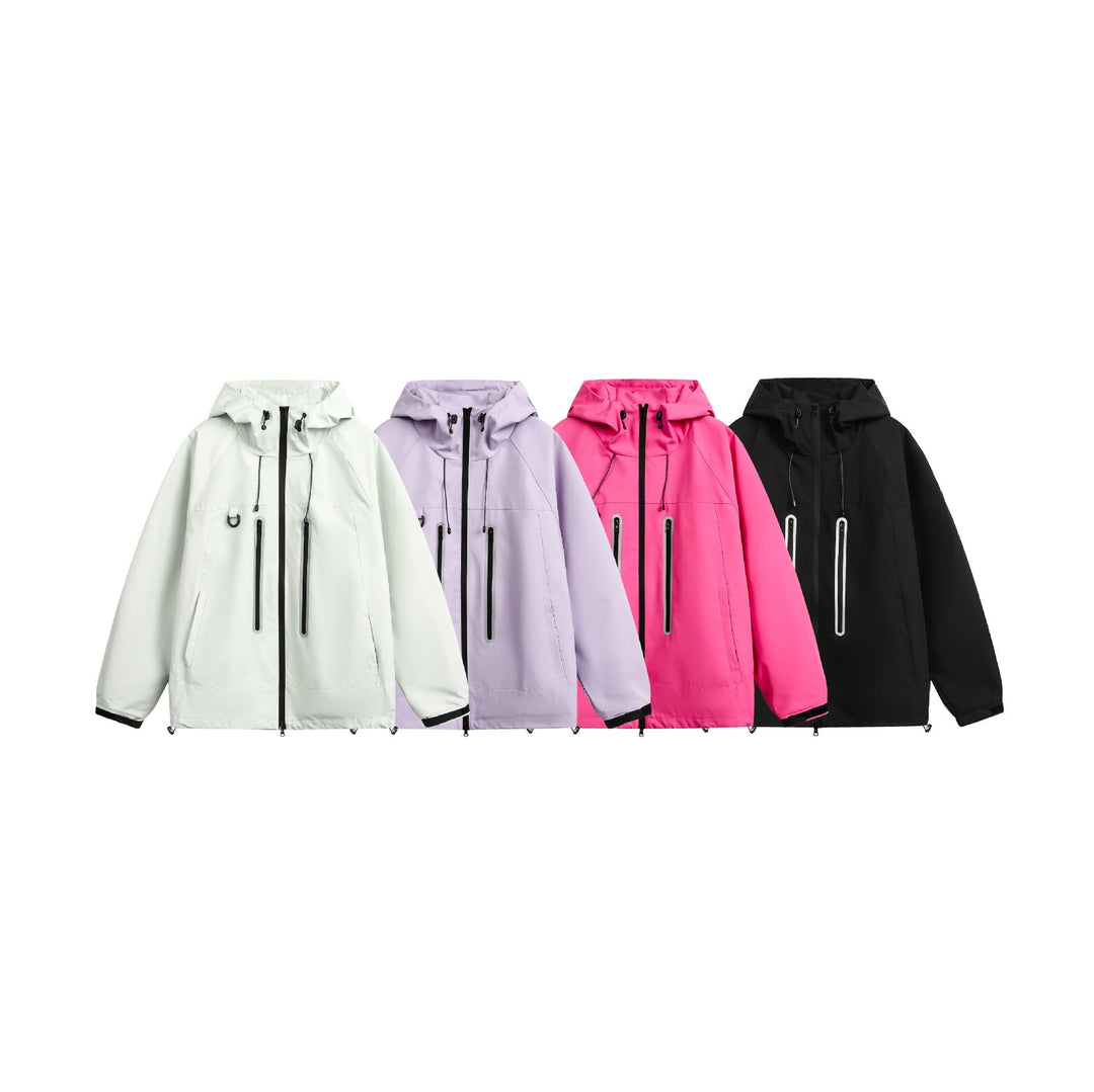 Damska Wodoodporny Parka Kurtka z Kaptur i Uszczelnione Zippers