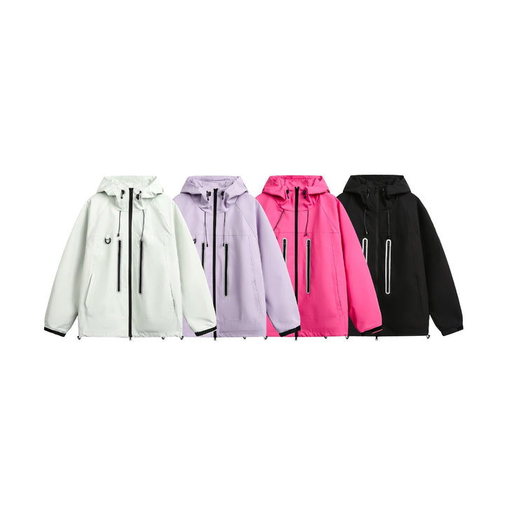Damska Wodoodporny Parka Kurtka z Kaptur i Uszczelnione Zippers