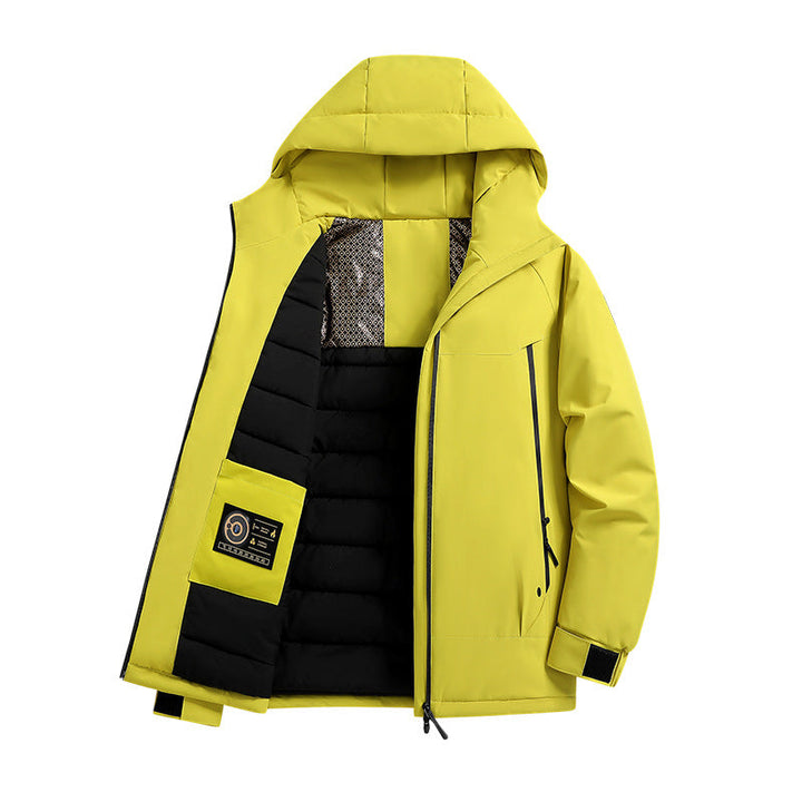 Męska ocieplana softshell parka z Technical kapturem, wiatroszczelna zewnętrzny Shell i wner kieszeniami