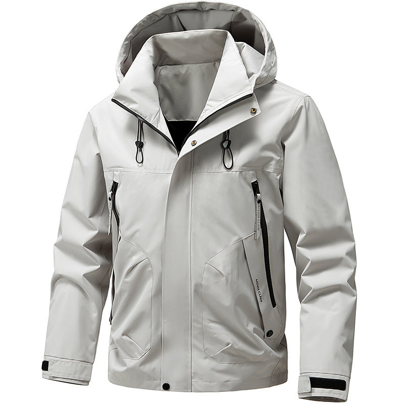 Męska technical kapturemed softshell kurtka z regulowany kapturem i utility kieszeniami