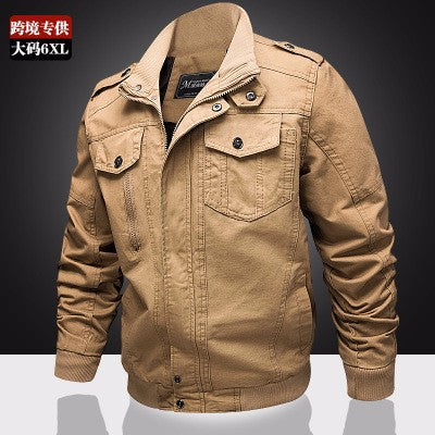Męski płótno kurtka field w military użytkowy styl z ramienny epaulets i ukryty dwukierunkowy zamek