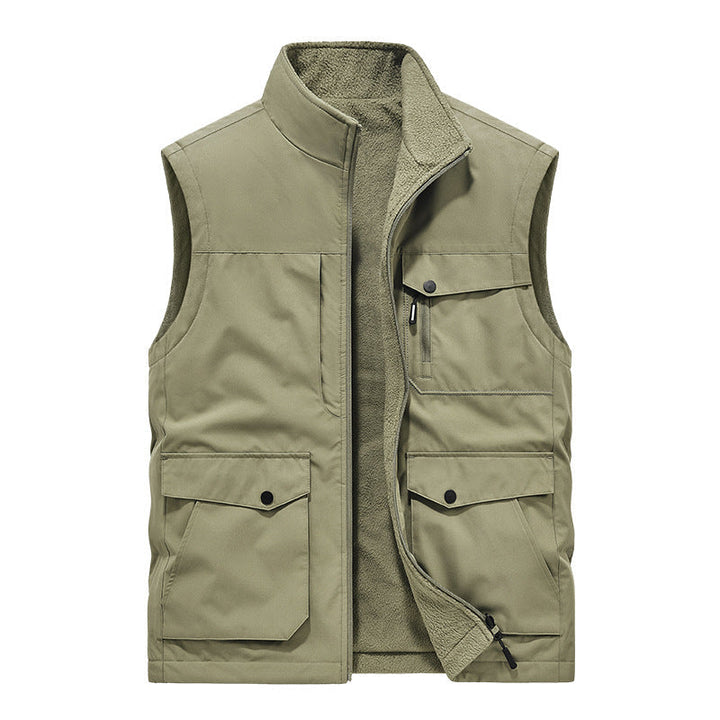 Męska Multifunctional utility kamizelka z fleece Lwwg i Multiple kieszeniami