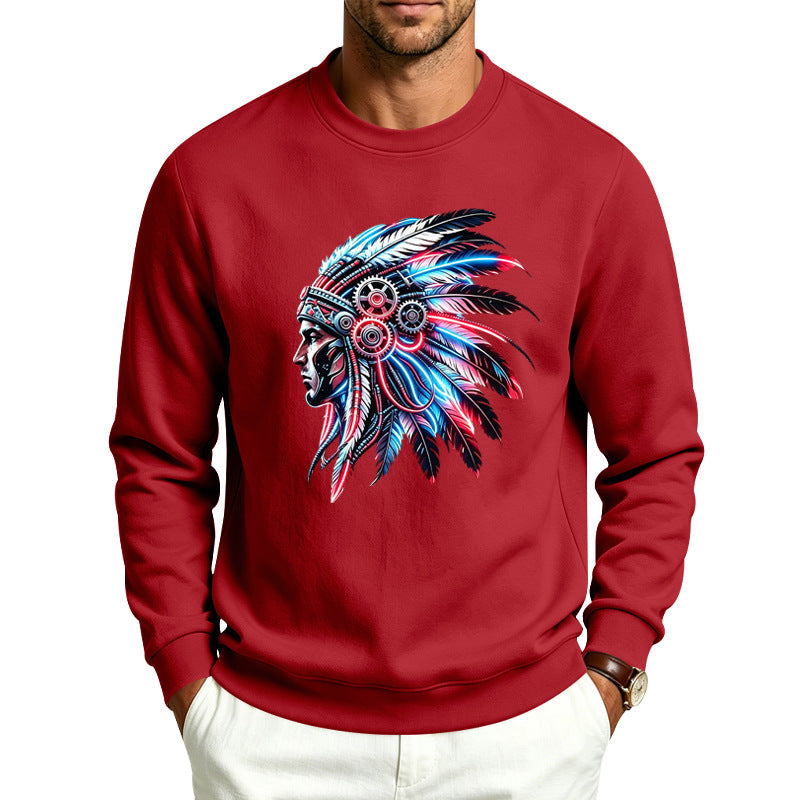 Męska bluza z detailed feather decoration print