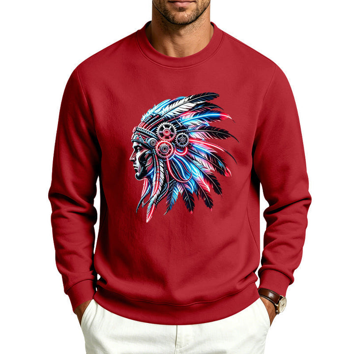 Męska bluza z detailed feather decoration print
