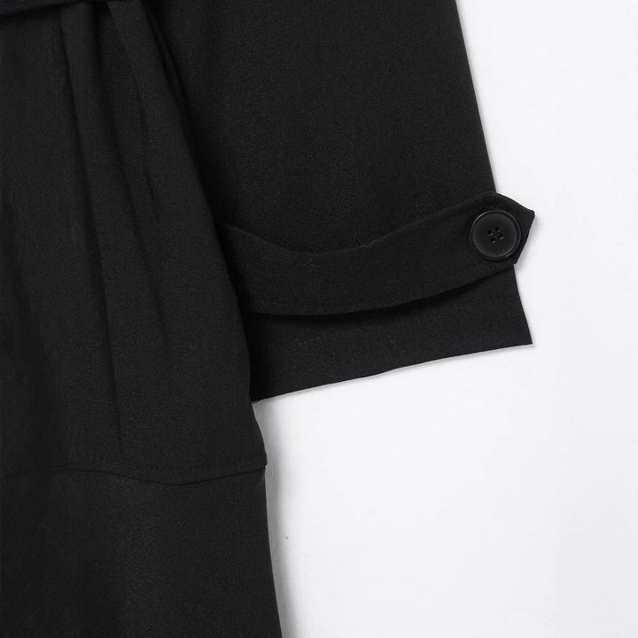 Damska Maxi Trench z figure-flattering wiązanym paskiem i podwójna guzikami listwą Lumaza