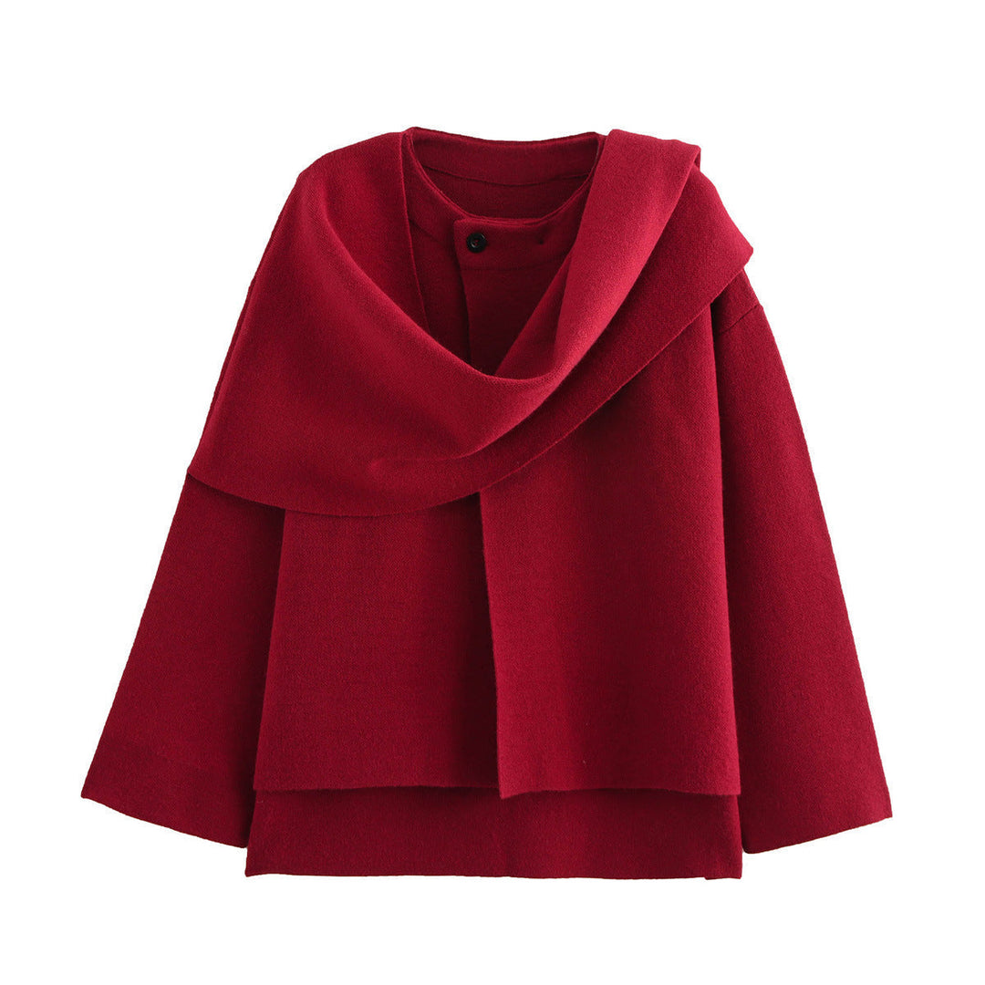 Damskie asymmetrical poncho-like kurtka wykonana z miękki Materiał