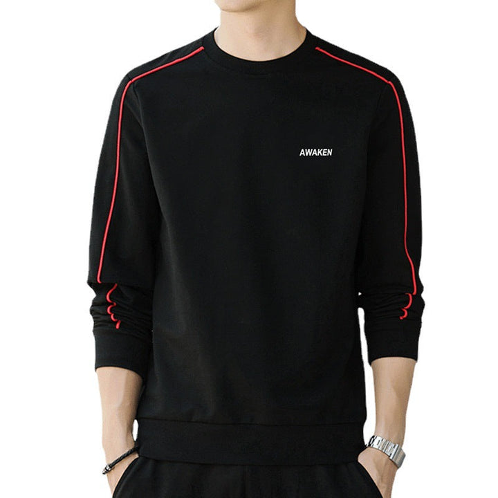 Męska Crewneck Bluza z Kontrastowa lamówka i Dopasowany Sylwetka