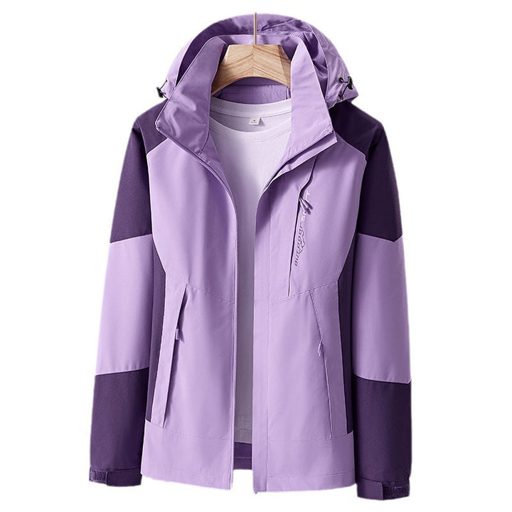 Unisex oddychająca softshellowa Outdoor kurtka in Colorblock Design z regulowanym Hood i Concealed Two-Way zamkiem błyskawicznym Lumaza