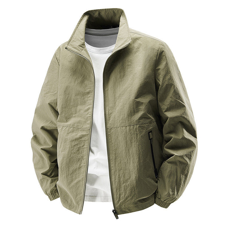 Męski ultralight wiatroszczelny codzienny kurtka z kołnierz ze stójką i zippered kieszenie