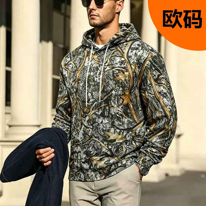 Męska Patterned Z kapturem Sweter