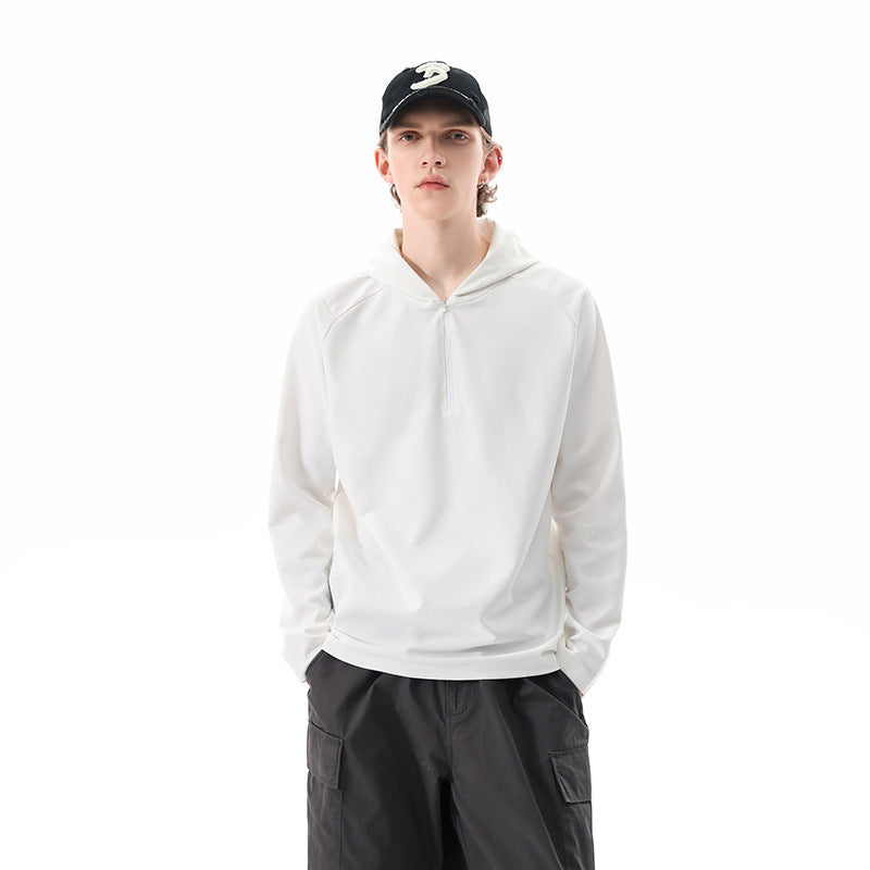Męska Lekka Krótki zamek Bluza z kapturem w Oversize Luźny krój wykonana z Techniczny Jersey