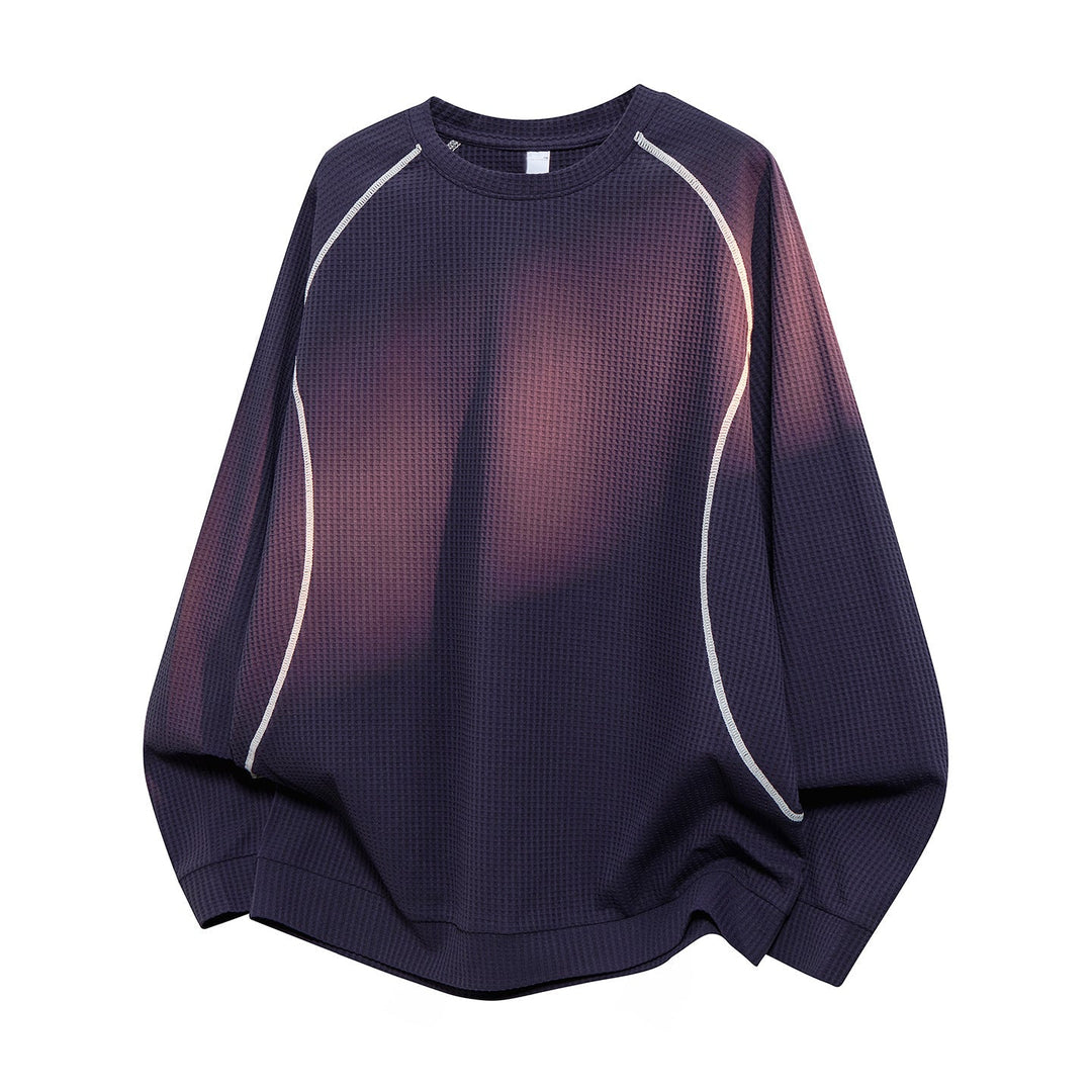 Męska Waffle Structure Oversize Bluza z Raglanowy Rękawy i Luźny krój