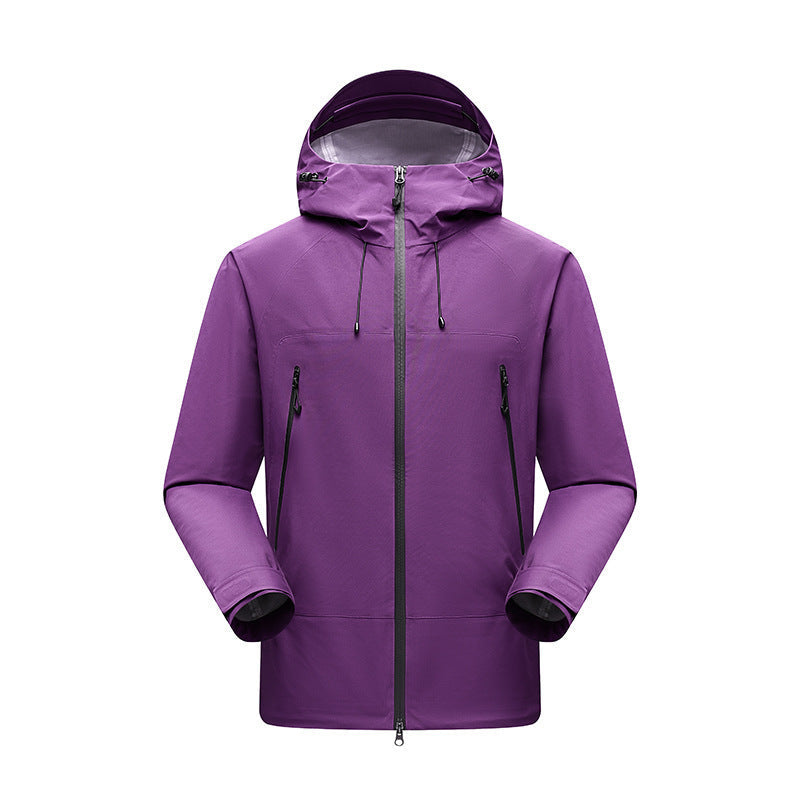 Męski Minimalistic technical three-layer kurtka softshell z sealed szwy i wodoodporny przód zamek