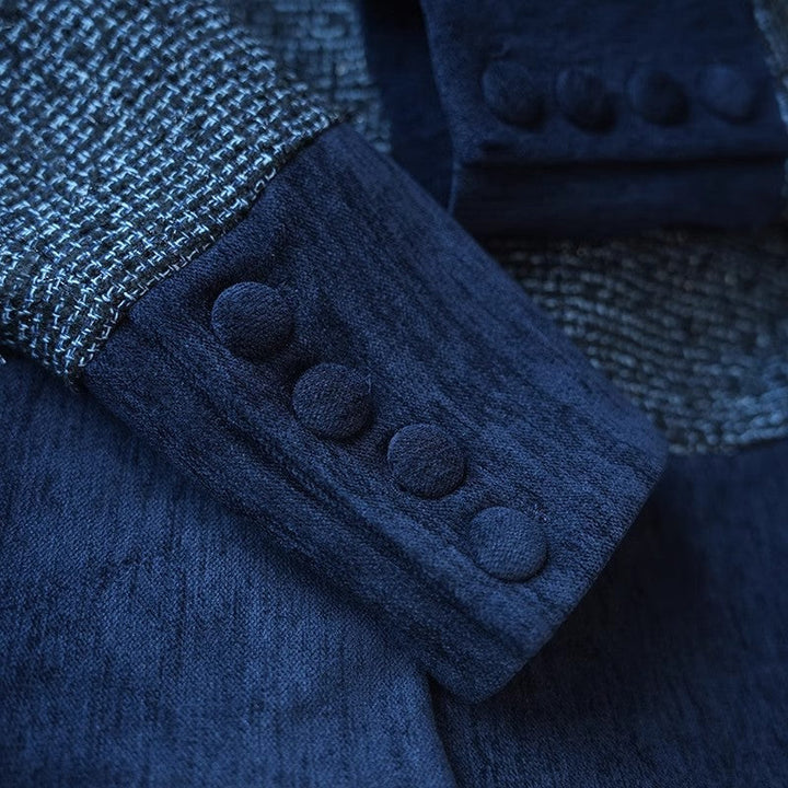 Damska elegancka krótka kurtka z Textured Fabric Drune